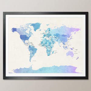 Politische Landkarte der Weltkarte, Kunstdruck Poster, 18x24 bis 24x36 LM (1087)