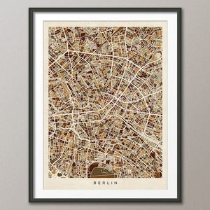 Berlin Map, Berlin Germany City Map, Art Print (3481)