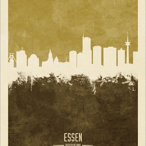 Essen Skyline, Essen Cityscape Germany, Watercolor Art Print Poster 4191 image 8