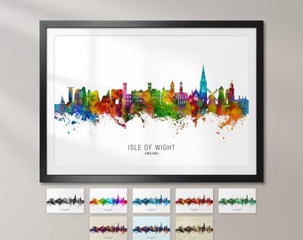 Isle of Wight Skyline England, Cityscape Art Print Poster KX (25564)
