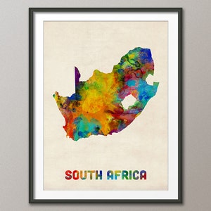 South Africa Watercolor Map, Art Print 2306 image 1