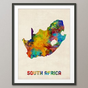 South Africa Watercolor Map, Art Print 2306 image 1