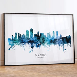 San Diego Cityscape Californië, Skyline Wall Art Poster Print RX (20593)