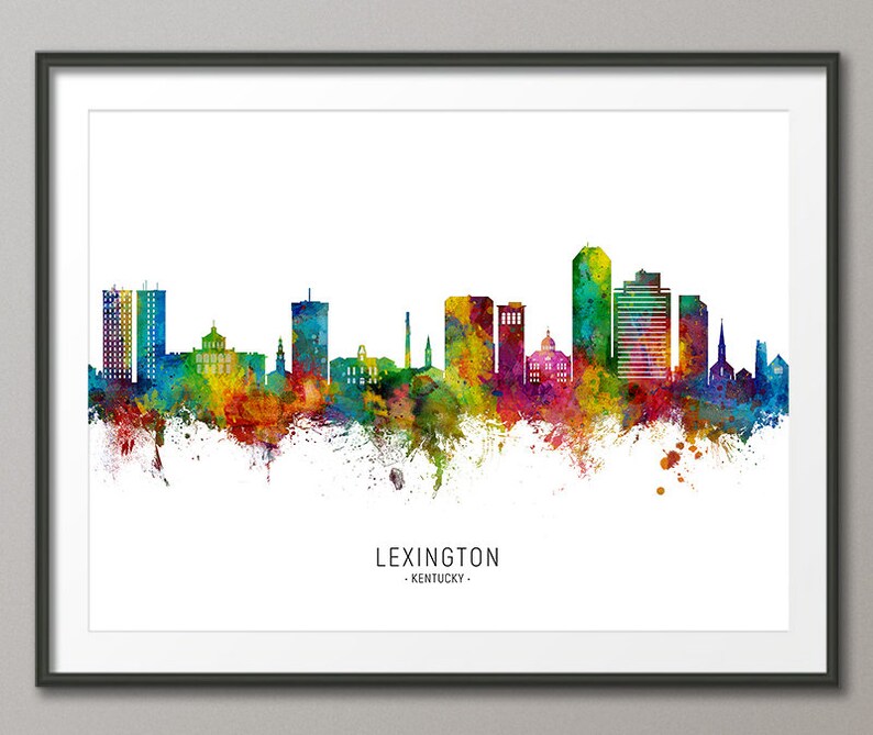 Lexington Skyline Kentucky Cityscape Painting Art Print Etsy