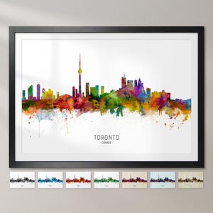 Toronto Skyline Canada, Cityscape Painting Art Print Poster CX (6597)