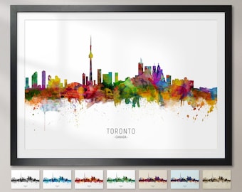 Toronto Skyline Canada, Cityscape Painting Art Print Poster CX (6597)