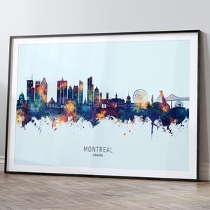 Horizon de Montréal, Canada, affiche d'impression d'art peinture paysage urbain HX (35157)