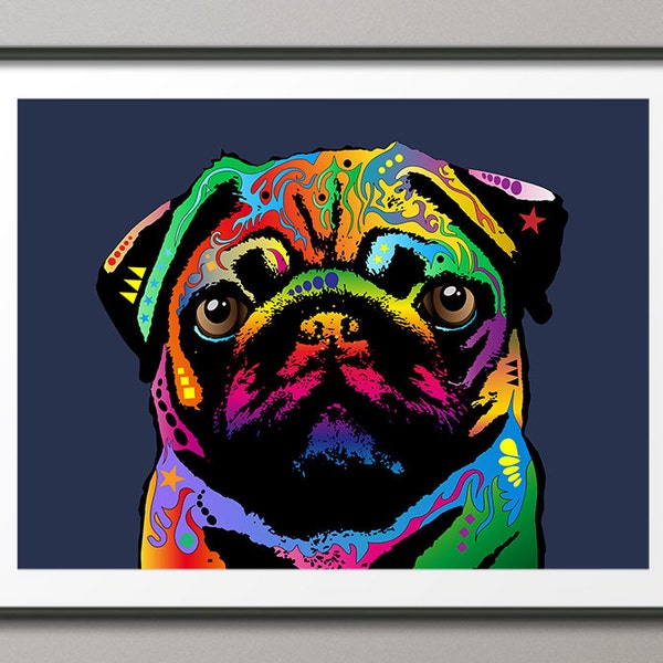 Pug Dog, Pop Art Print (1739)