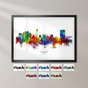 Tehran Skyline Iran, Cityscape Art Print Poster KX (6525)