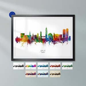 Split Skyline Kroatien, Poster Druck Stadtbild Kunst ZX (6669)