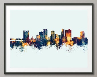 Fort Worth Skyline, Fort Worth Texas Cityscape Art Print (32008)