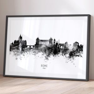 Rome Skyline Italy, Cityscape Painting Art Print Poster BX (11482)