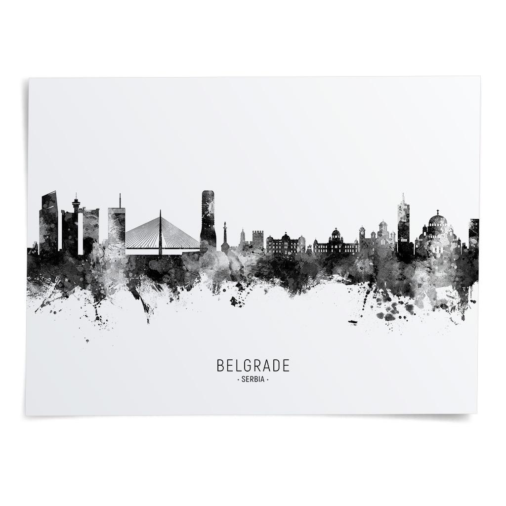 Belgrade Skyline Serbia, Cityscape Art Print Poster BX (22713