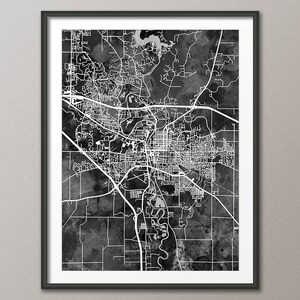 Iowa City Map, Iowa City Iowa Map, Art Print (3545)