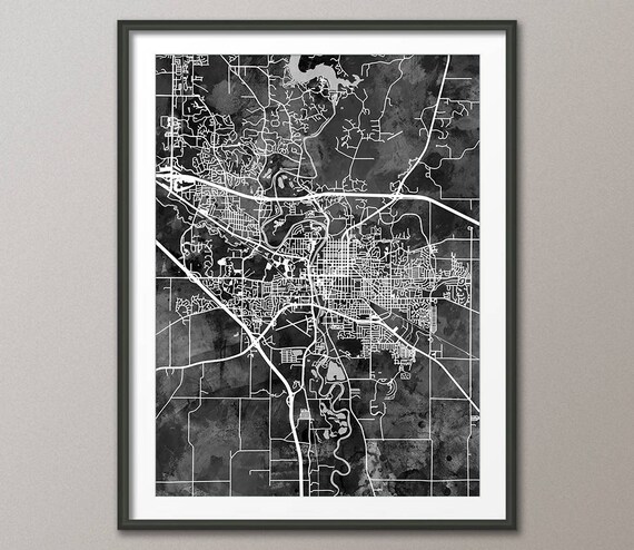 Iowa City Map Iowa City Iowa Map Art Print 3545 | Etsy
