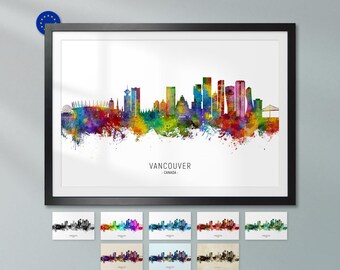 Vancouver Skyline Canada, Poster Print Cityscape Art ZX (35201)