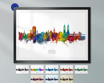 Kassel Skyline Deutschland, Poster Print Cityscape Art ZX (6697)