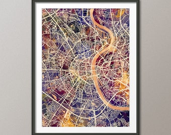 Cologne Map, Köln Germany City Map, Watercolour Art Print (4511)