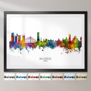 Belgrade Skyline Serbia, Cityscape Painting Art Print Poster CX (22712)