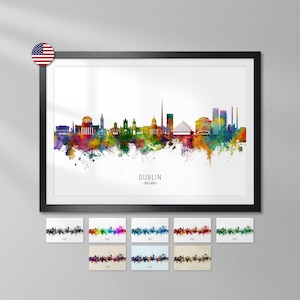 Dublin Skyline Ireland, Art Print Poster YX (47127)