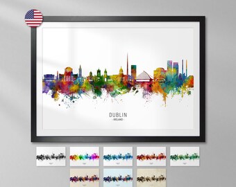 Dublin Skyline Ireland, Art Print Poster YX (47127)