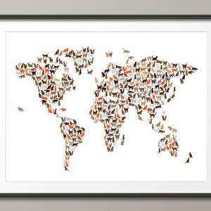 Katzen Weltkarte, Art Print WM (2545)