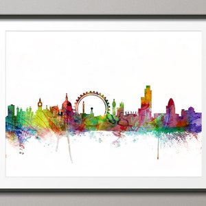 London Skyline, London Stadtbild England, Kunstdruck (905)