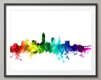 Cleveland Skyline, Cleveland Ohio Cityscape Art Print (2625)