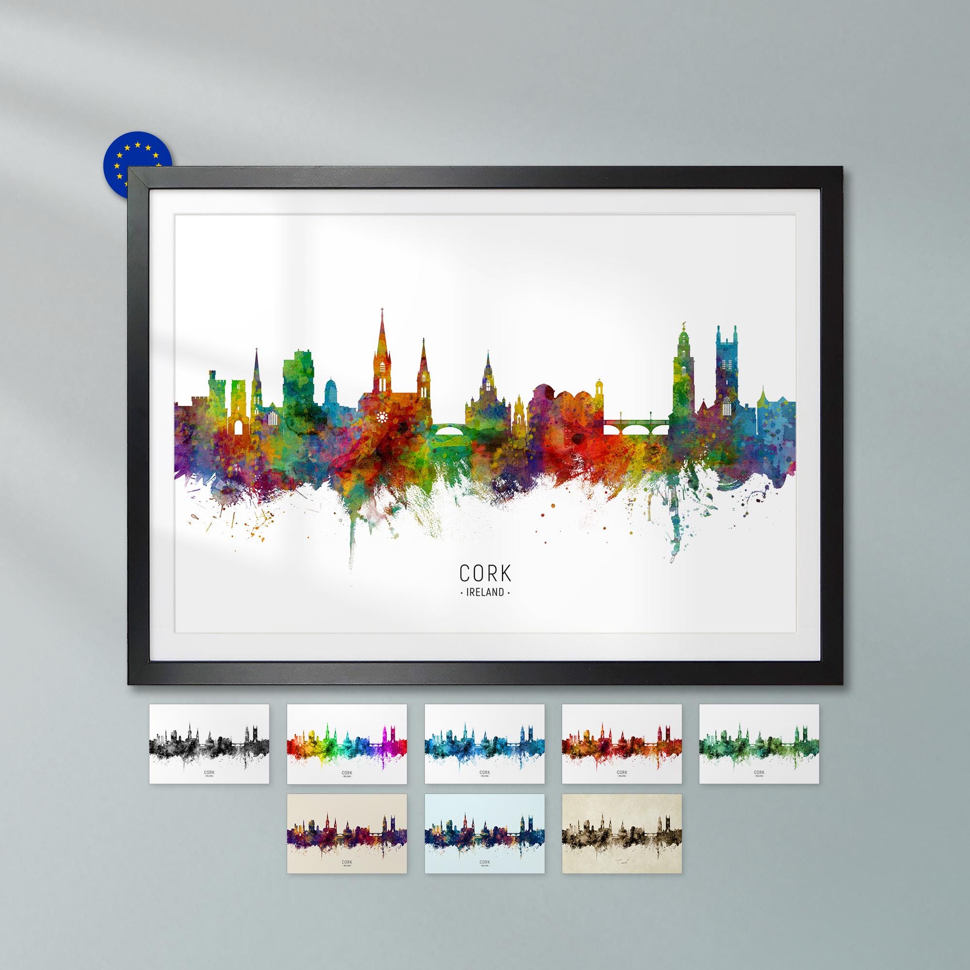 @ Cork Skyline Ireland, Poster Print Cityscape Art ZX (6676) - Etsy