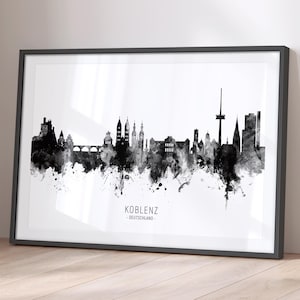 Koblenz Skyline Deutschland, Cityscape Painting Art Print Poster BX (11624)