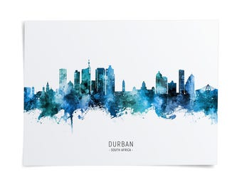 Durban Skyline South Africa, Poster Print Cityscape Art ZX (22666
