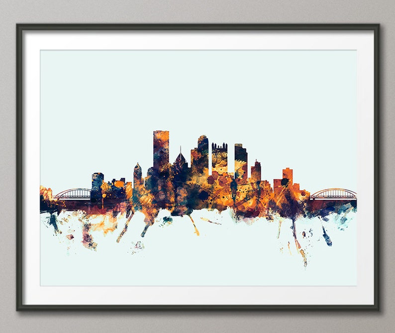 Pittsburgh Skyline, Pittsburgh Pennsylvania Cityscape Art Print 1594 image 1