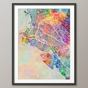 Oakland Map, California City Map, Watercolour Art Print Poster (21473)