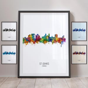 St John&#39;s Skyline, St John&#39;s Canada Cityscape Art Print Poster Portrait PX (28382)