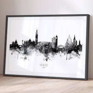 Venice Skyline Italy, Cityscape Painting Art Print Poster BX (11489)