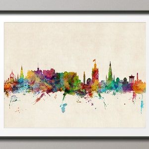 Edinburgh Skyline, Edinburgh Scotland Cityscape Art Print 578 image 1