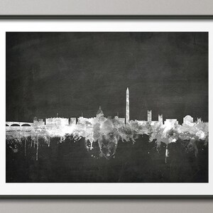 Skyline van Washington DC, Washington DC-stadsgezicht Art Print (1901)