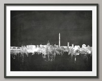 Washington DC Skyline, Washington DC Cityscape Art Print (1901)