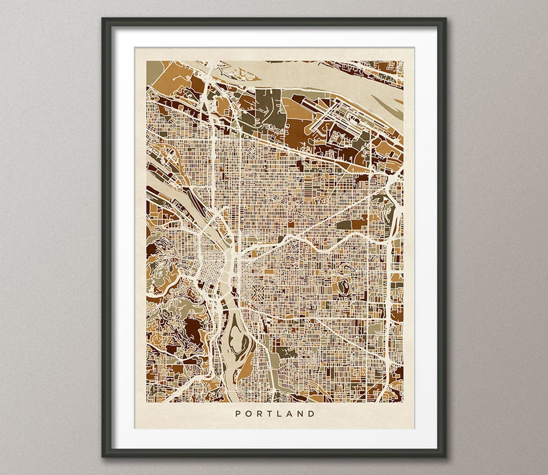 Portland Map, Portland Oregon City Map, Art Print (2742) - Etsy