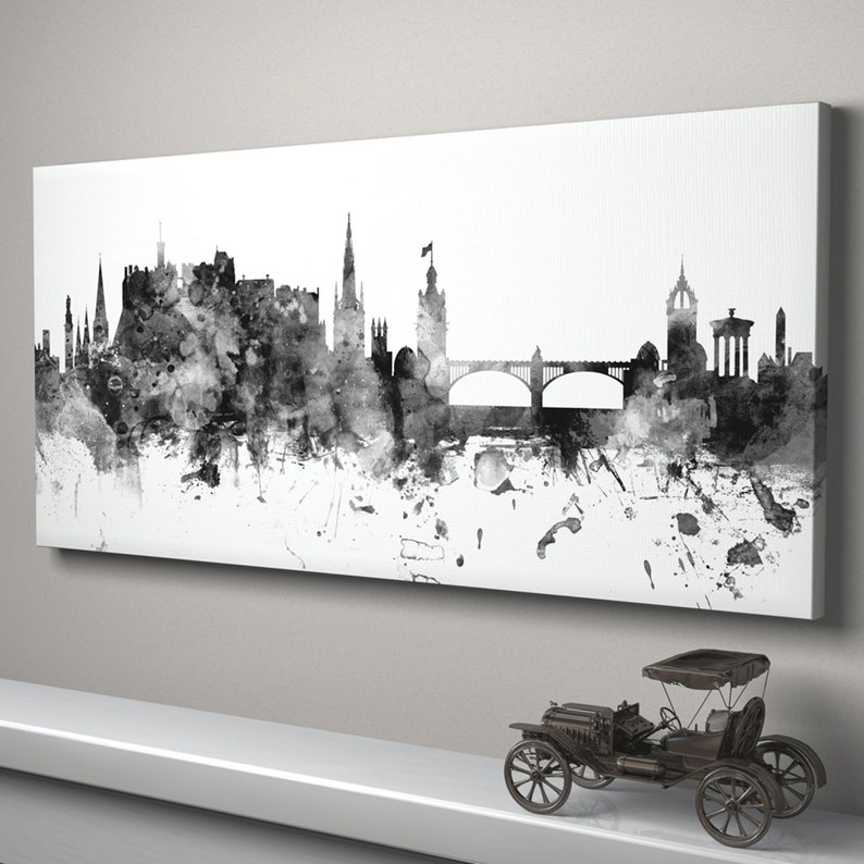 Edinburgh Skyline Canvas, Edinburgh Scotland Cityscape Canvas Art Print 2174 image 2