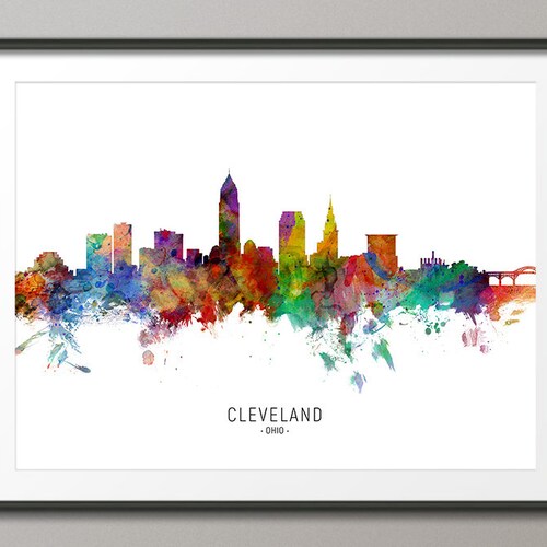 Columbus Skyline Columbus Ohio Cityscape Art Print Poster Etsy
