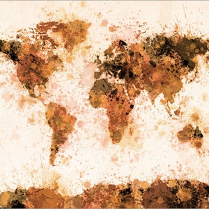 Paint Splashes Map of the World Map, Art Print 800 image 2