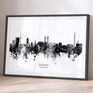 Bremen Skyline Deutschland, Stadtansicht Malerei Kunstdruck Poster ONE (11639)