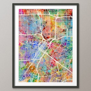 Houston Map,  Houston Texas City Street Map, Art Print (2046)