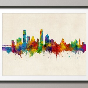 Austin Skyline, Austin Texas Cityscape Art Print 10669 image 1
