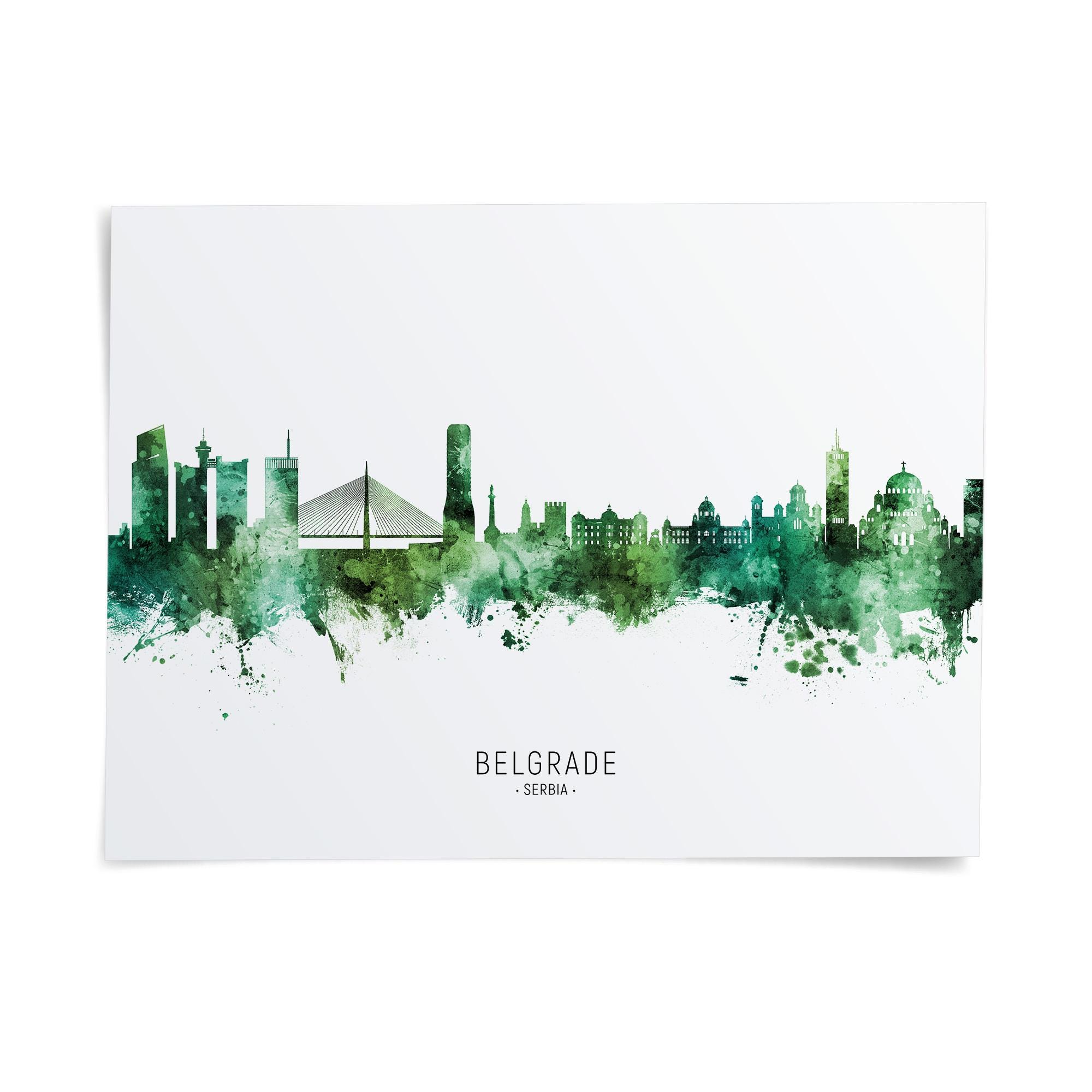 Belgrade Skyline Serbia, Poster Print Cityscape Art ZX (22712