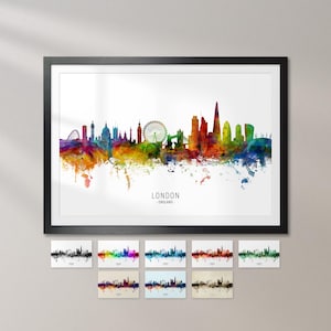 London Skyline England, Cityscape Art Print Poster KX (6481)