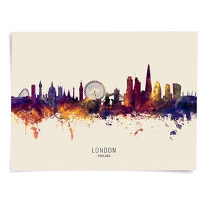 a watercolor painting of london england skyline