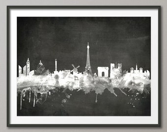 Paris Skyline, Paris France Cityscape Art Print (1897)