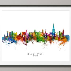 Isle of Wight Skyline England, Cityscape Painting Art Print Poster CX (25564)